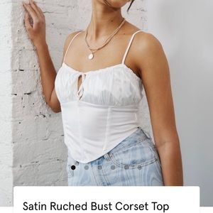 Satin Ruched Bust Corset Top